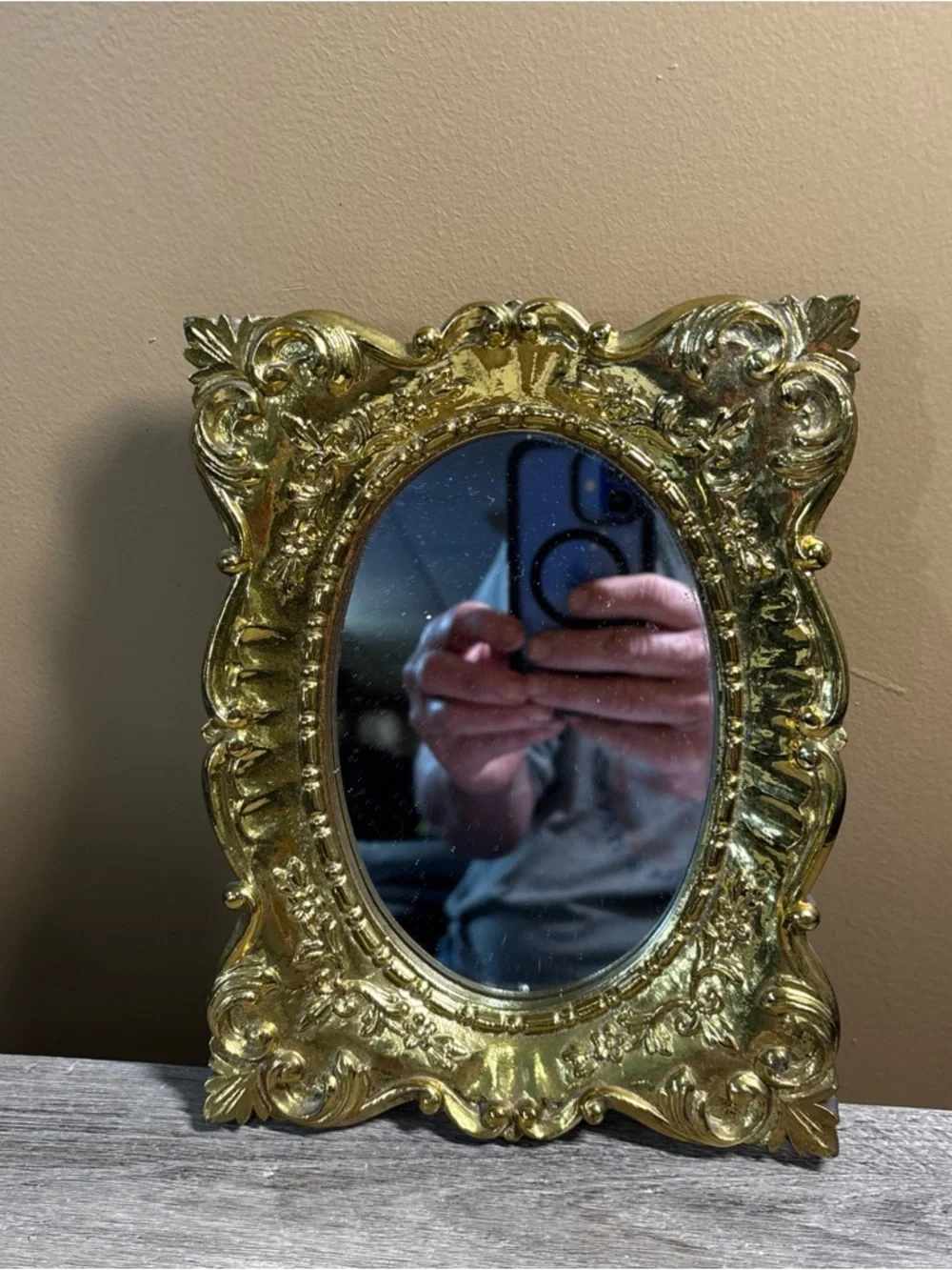 MCM Mirrors/ 1 small Mirrors in Gold and Red Resin Frame/Pair of Gallery Mirrors